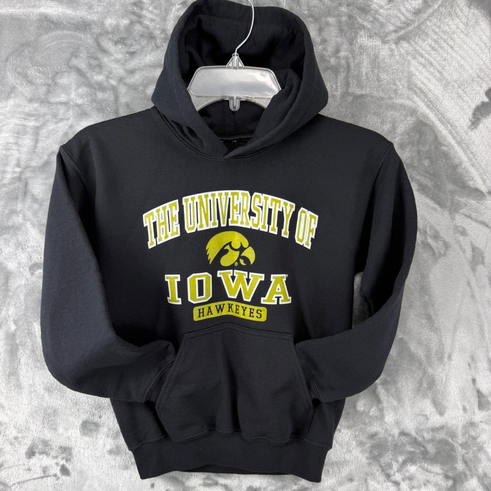 Blue 84 University of Iowa Hawkeyes Hoodie Black Youth Small S Collegiate Fleece